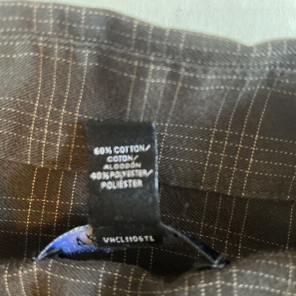Van Heusen Shirt Men’s M 15-15 1/2 Brown Plaid Button Up Long Sleeve 60% Cotton - Picture 4 of 9